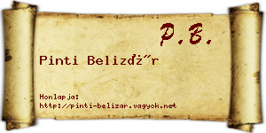 Pinti Belizár névjegykártya