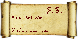Pinti Belizár névjegykártya